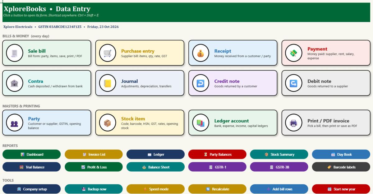 XploreBooks – GST Accounting & Inventory Software in Excel – XplorExcel