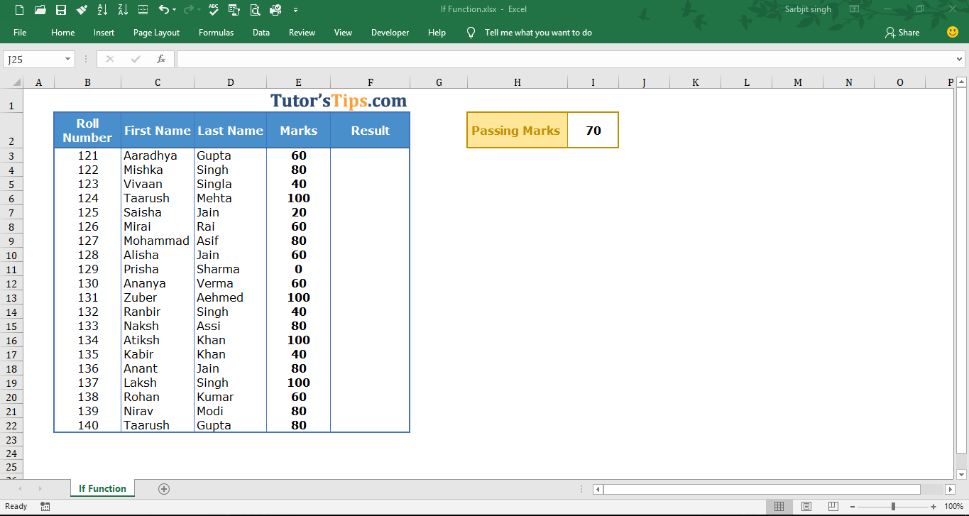 IF Function in Excel - Free Explanation with example Example of IF Function