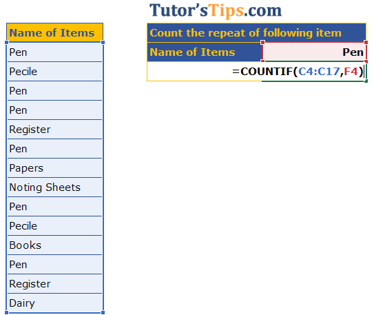 COUNTIF Excel Function - Download 2 Practice Sheets Excel-COUNTIF-Function-Solution-3-min