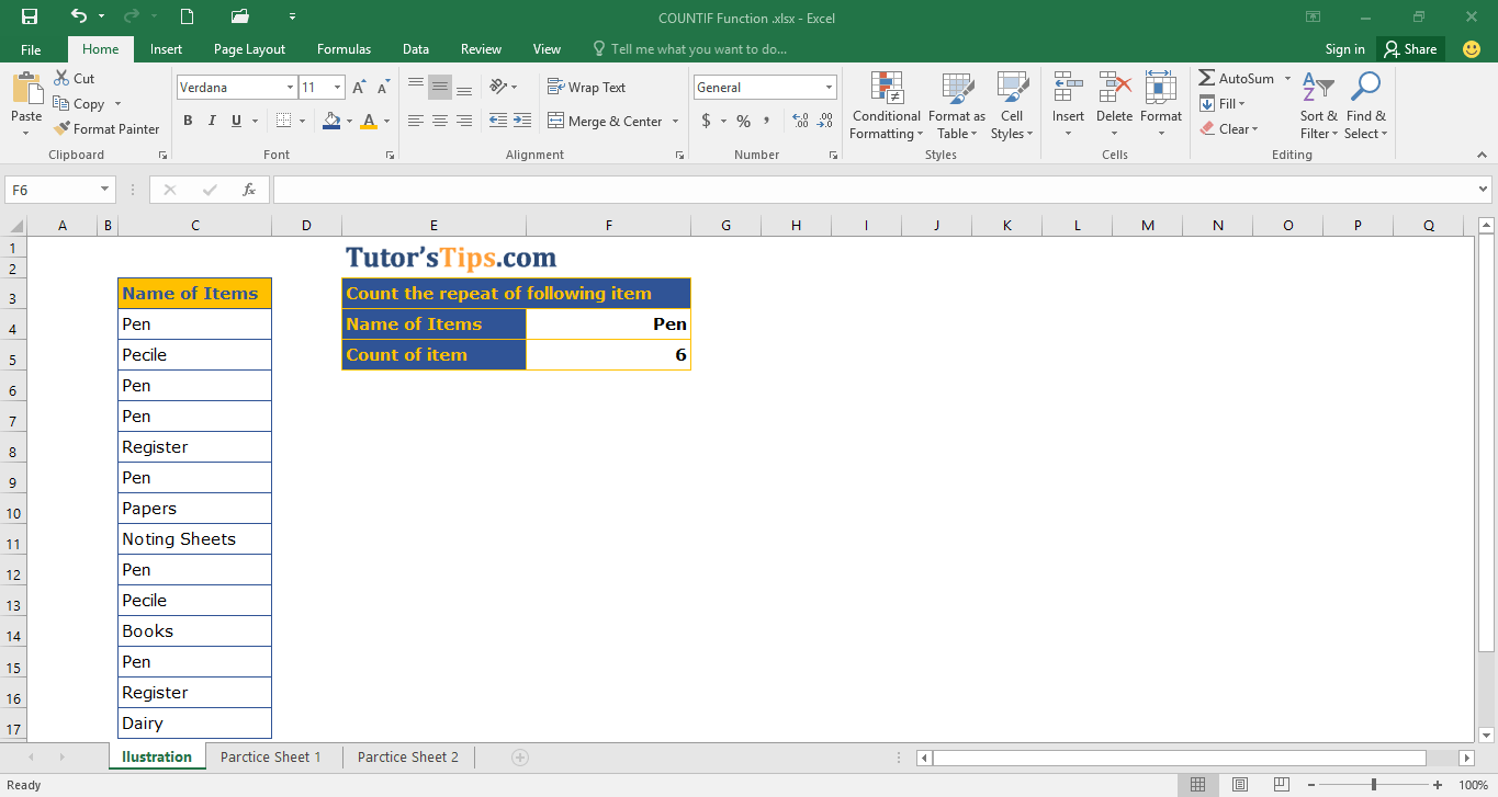 COUNTIF Excel Function - Download 2 Practice Sheets Excel-COUNTIF-Function-Solution-4-min