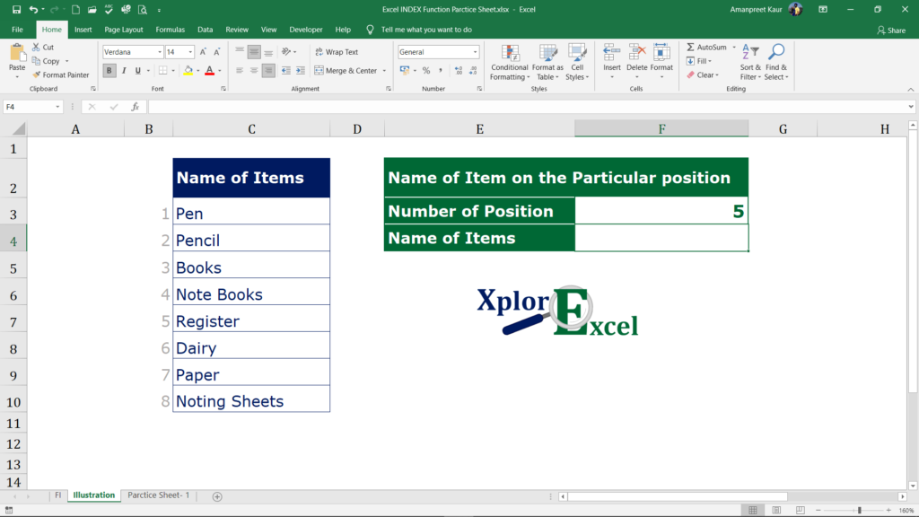 Excel Index Function - Download 2 free Practice Sheets - Xplore Excel