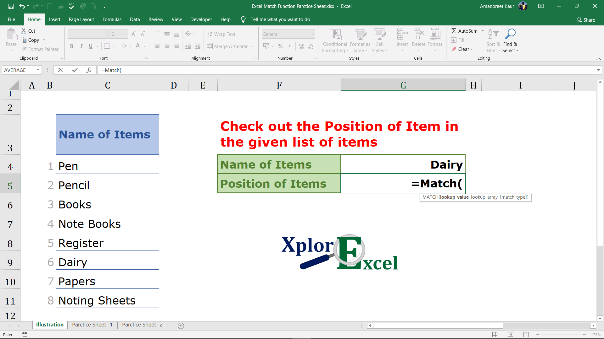 Explanation of Match Function in Excel (2)
