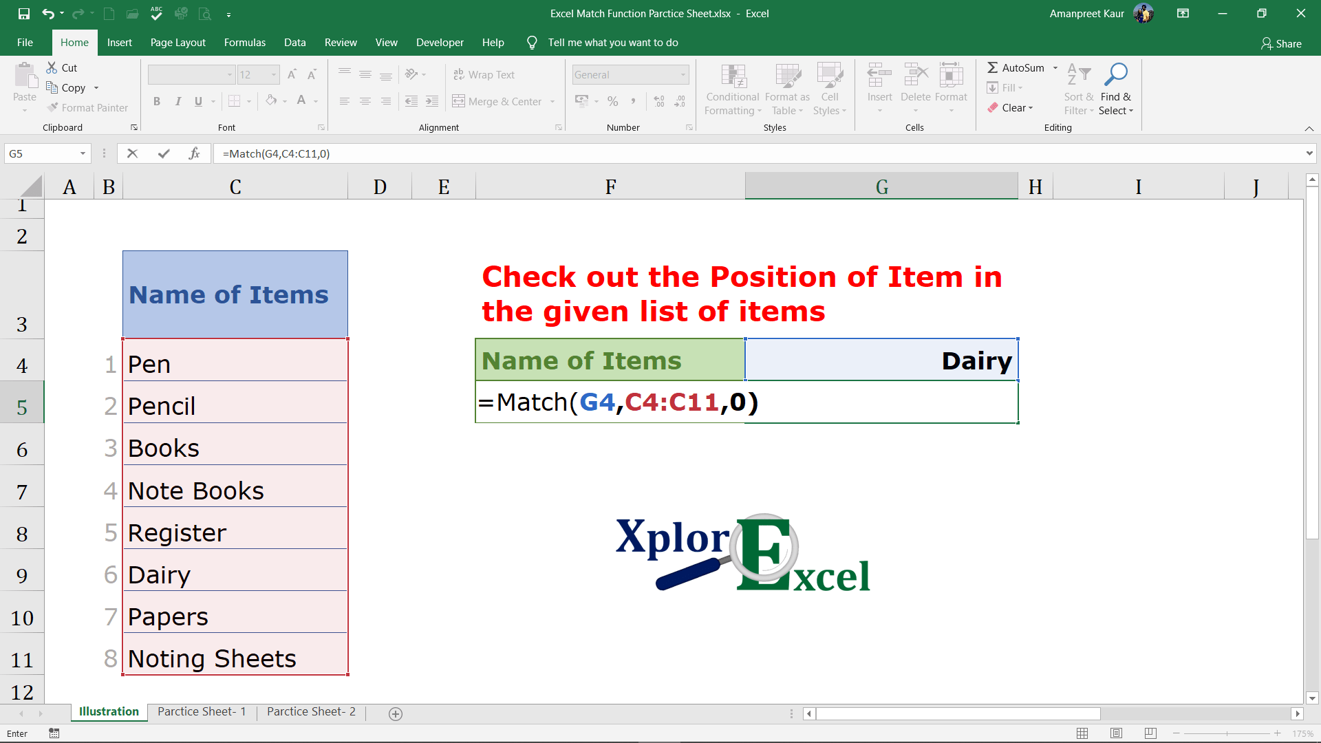 Explanation of Match Function in Excel (5)
