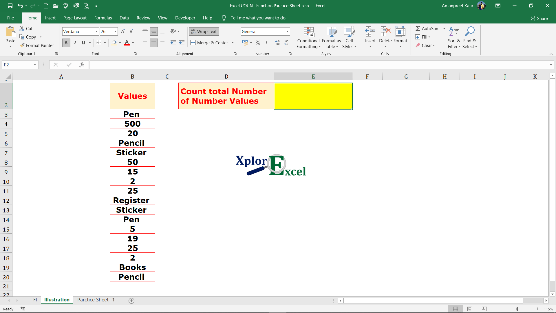 COUNT Function in Excel- Download 2 Practice Sheet - Xplore Excel