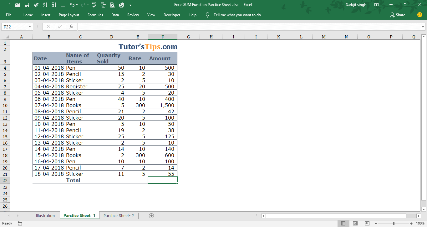 Sum Function in Excel - Download 2 Practice Sheets Excel SUM Formula - Example-min