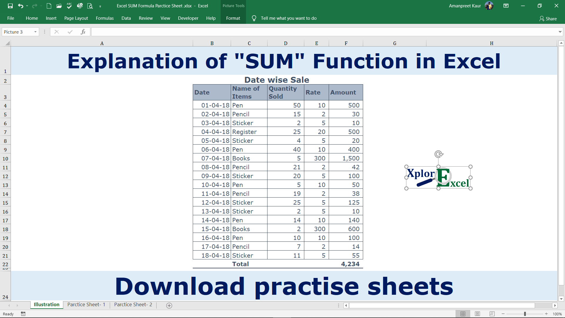 Excel SUM Formula - Feature Image