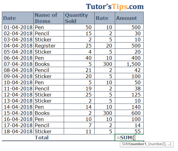 Sum Function in Excel - Download 2 Practice Sheets Excel SUM Formula - Solution - 1 -min