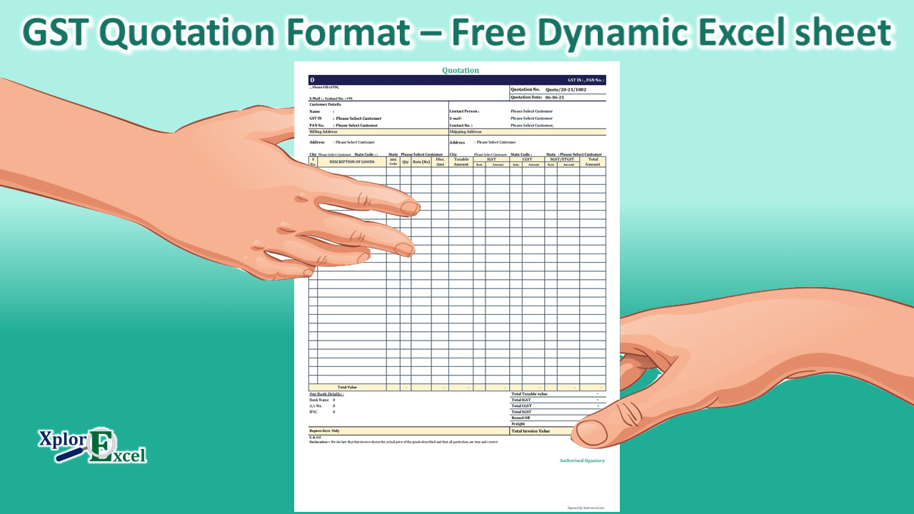 GST Quotation Format 1.0 – Free Dynamic Excel sheet