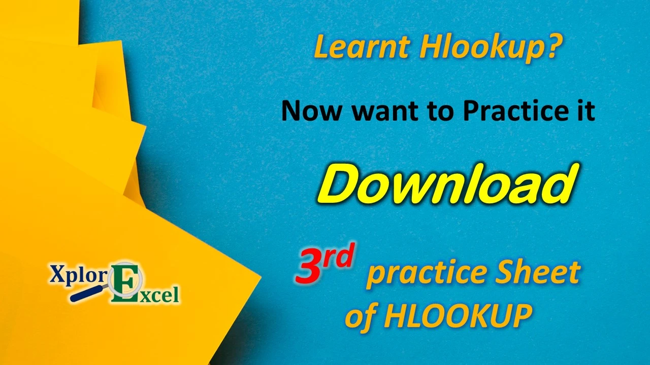 Download Practice Sheet For HLOOKUP - Sheet No. 3 Download Practice Sheet For HLOOKUP - Sheet No. 3