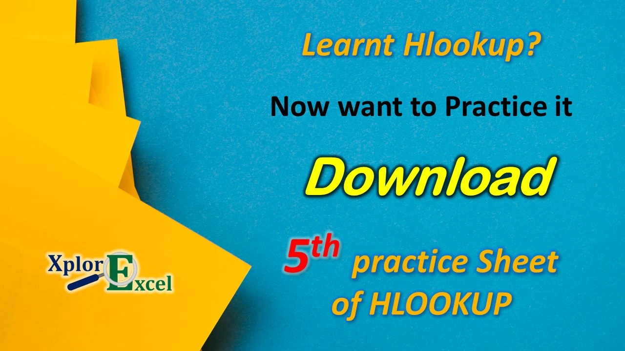Download Practice Sheet For HLOOKUP Sheet No. 5
