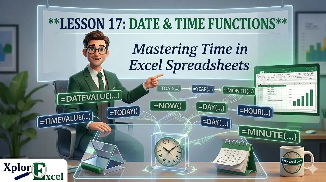 date and time functions in Excel — XplorExcel tutorial