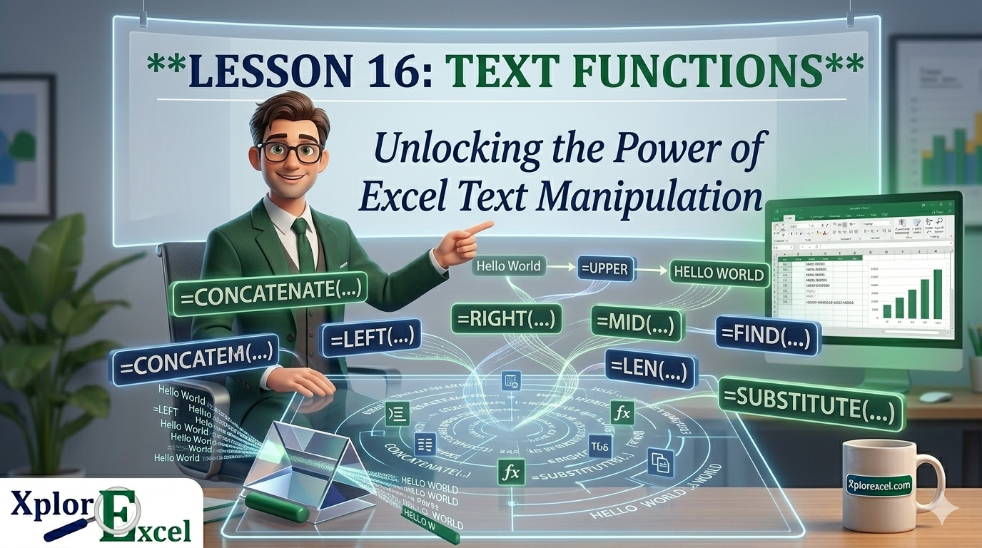 text functions in Excel — XplorExcel tutorial