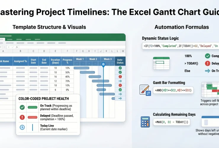 Project Timeline Gantt Chart Template in Excel – Free Download