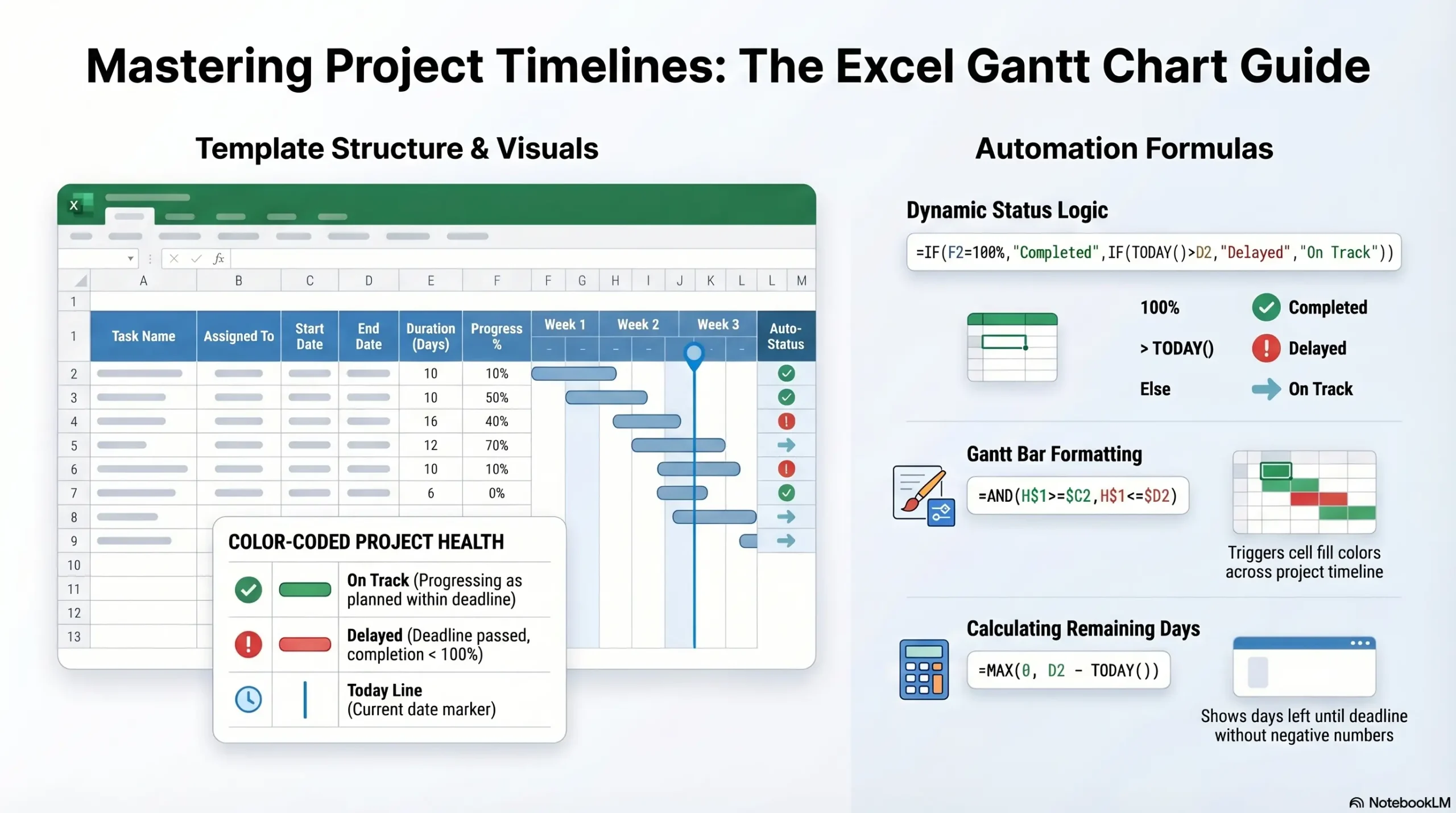 Project Timeline Gantt Chart Template in Excel – Free Download