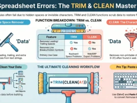 TRIM and CLEAN Functions in Excel – Fix Messy Data Easily