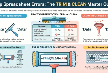 TRIM and CLEAN Functions in Excel – Fix Messy Data Easily