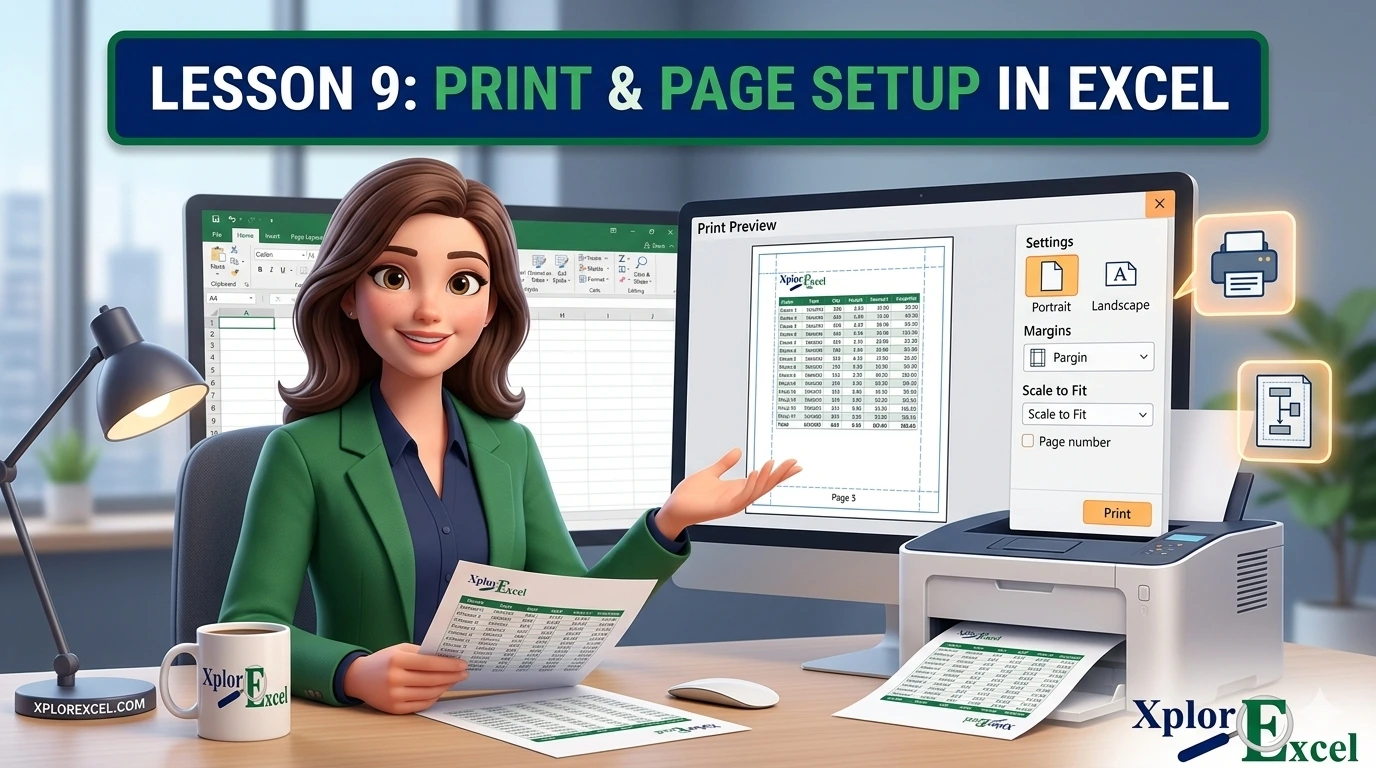 print and page setup in Excel — XplorExcel tutorial