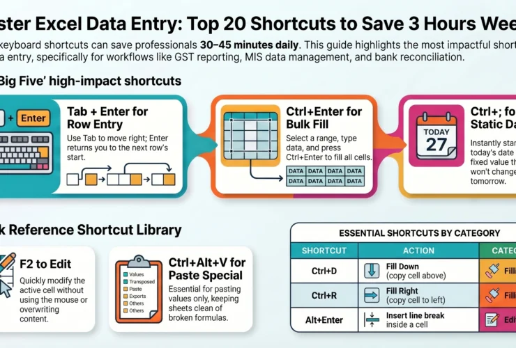 Top 20 Excel Shortcuts for Data Entry