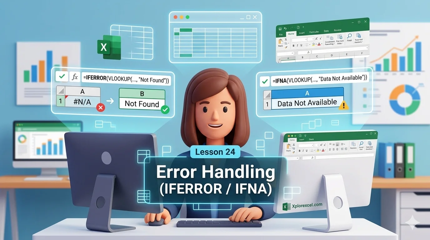 Lesson No. 24 : Error Handling in Excel: IFERROR and IFNA Explained error handling in Excel — XplorExcel tutorial