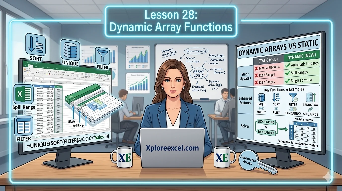 Lesson 28 : Dynamic Array Functions in Excel dynamic array functions in Excel — XplorExcel tutorial