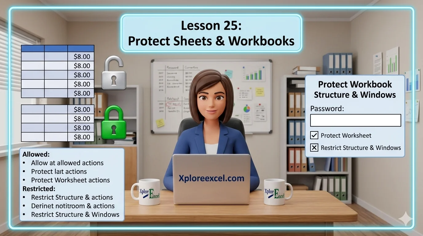 Lesson No. 25 : Protect Sheets and Workbooks in Excel protect sheets and workbooks in Excel — XplorExcel tutorial