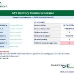 GST delivery challan generator Excel dashboard