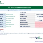 GST purchase order generator Excel dashboard