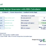 Rent receipt generator Excel template dashboard