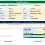 bilty lorry receipt format excel