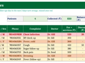 OPD Register Format in Excel (Free) – Patient Register, Token No. & OPD Slip with Bill opd register format excel