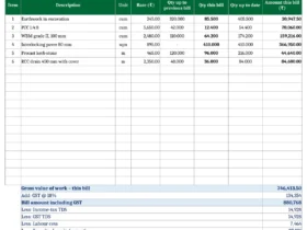 ra bill format in excel
