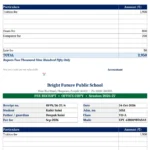 school fee receipt format excel
