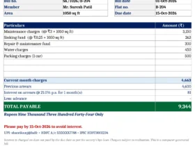 society maintenance bill format excel